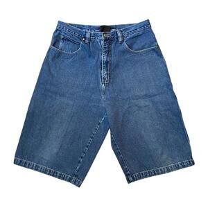 Vintage Rocawear Jean Shorts Mens 34 Blue Carpenter Baggy Skate Rap Jorts Y2K
